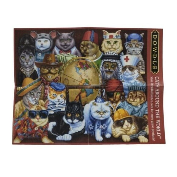 Dowdle Cats Around The World 19 x 27 inch 1000 Piece Jigsaw Folk Puzzle Sealed - Picture 5 of 10